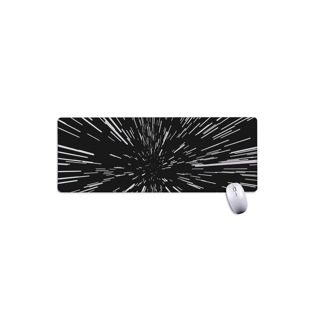 Black And White Lightspeed Print Extended Mouse Pad