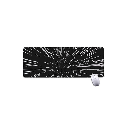 Black And White Lightspeed Print Extended Mouse Pad