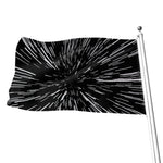 Black And White Lightspeed Print Flag