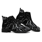 Black And White Lightspeed Print Flat Ankle Boots