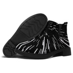 Black And White Lightspeed Print Flat Ankle Boots