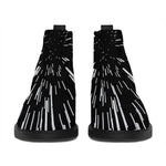 Black And White Lightspeed Print Flat Ankle Boots