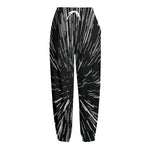 Black And White Lightspeed Print Fleece Lined Knit Pants
