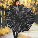 Black And White Lightspeed Print Foldable Umbrella