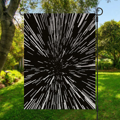 Black And White Lightspeed Print Garden Flag