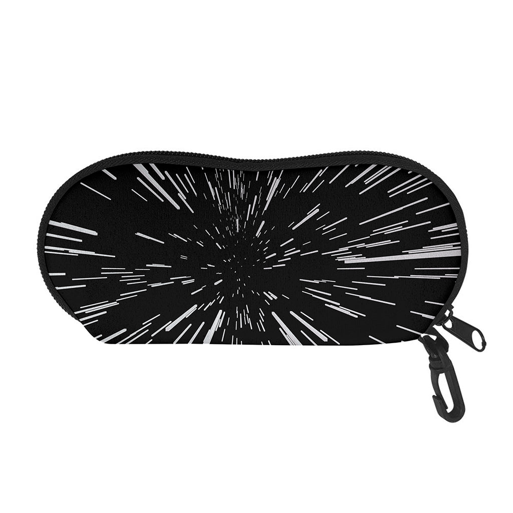 Black And White Lightspeed Print Glasses Case