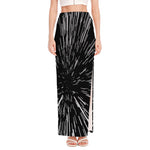 Black And White Lightspeed Print High Slit Maxi Skirt