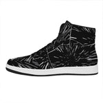 Black And White Lightspeed Print High Top Leather Sneakers
