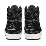Black And White Lightspeed Print High Top Leather Sneakers