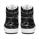 Black And White Lightspeed Print High Top Leather Sneakers