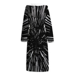 Black And White Lightspeed Print Hooded Bathrobe