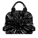 Black And White Lightspeed Print Insulated Lunch Bag