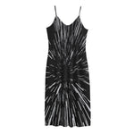 Black And White Lightspeed Print Jersey Midi Cami Dress