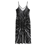 Black And White Lightspeed Print Jersey Midi Cami Dress