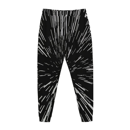 Black And White Lightspeed Print Jogger Pants