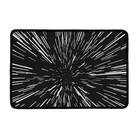 Black And White Lightspeed Print Kitchen Mat