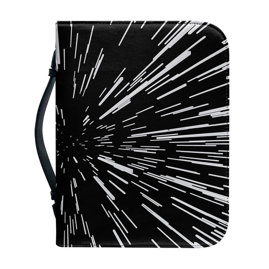 Black And White Lightspeed Print Leather Bible Cover