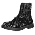 Black And White Lightspeed Print Lace-Up Boots