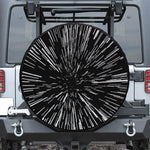 Black And White Lightspeed Print Leather Spare Tire Cover