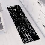 Black And White Lightspeed Print Long Kitchen Mat