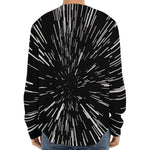 Black And White Lightspeed Print Long Sleeve Baseball Jersey
