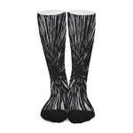 Black And White Lightspeed Print Long Socks