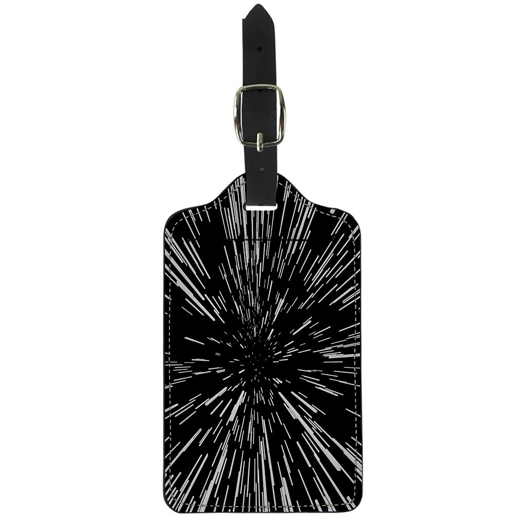 Black And White Lightspeed Print Luggage Tag
