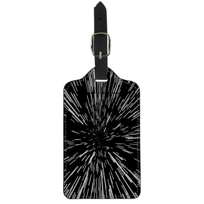 Black And White Lightspeed Print Luggage Tag