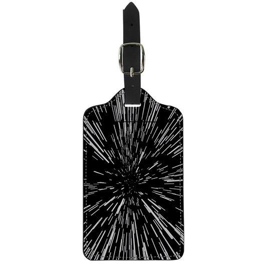 Black And White Lightspeed Print Luggage Tag