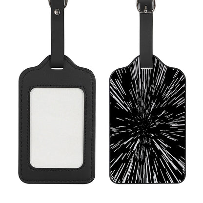 Black And White Lightspeed Print Luggage Tag