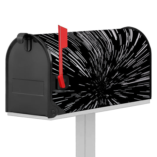Black And White Lightspeed Print Mailbox Cover