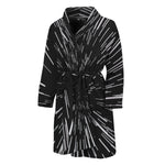 Black And White Lightspeed Print Men's Bathrobe