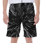 Black And White Lightspeed Print Men's Beach Shorts