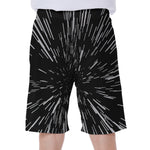 Black And White Lightspeed Print Men's Beach Shorts