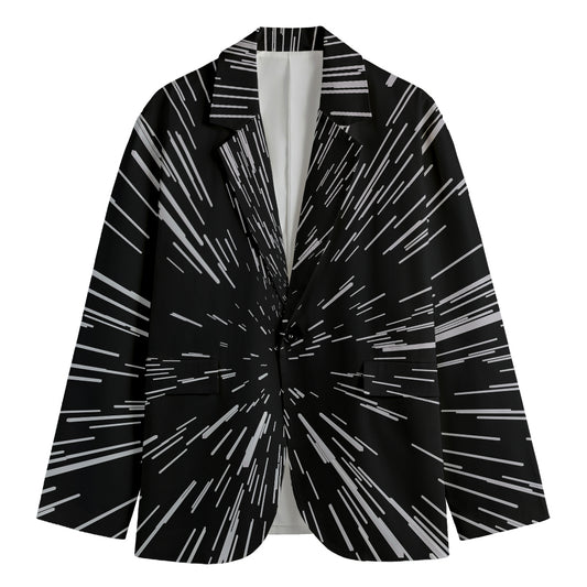 Black And White Lightspeed Print Men's Blazer