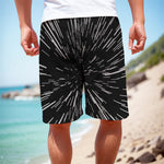 Black And White Lightspeed Print Men's Cargo Shorts