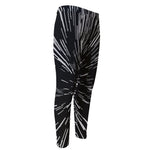 Black And White Lightspeed Print Men's Compression Pants