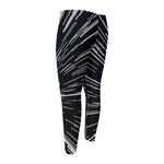 Black And White Lightspeed Print Men's Compression Pants