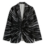 Black And White Lightspeed Print Men's Cotton Blazer