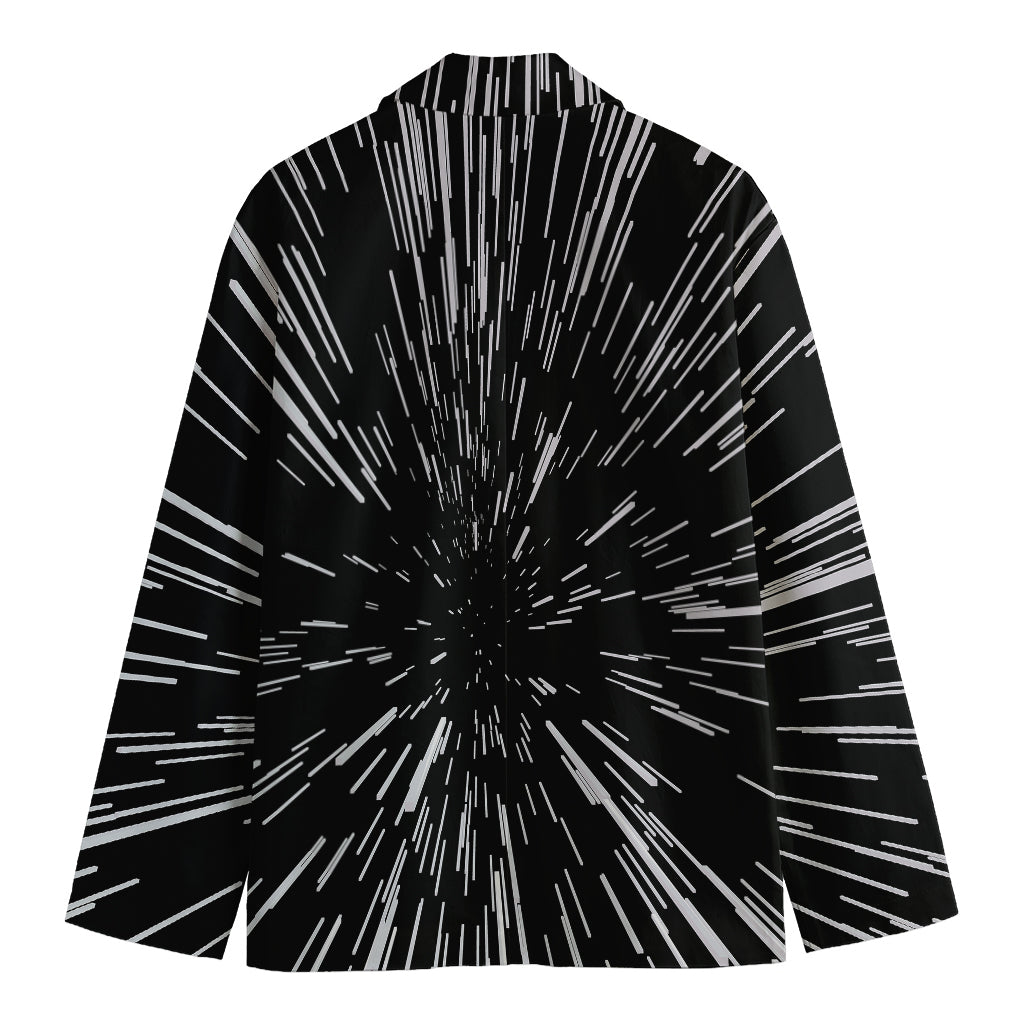 Black And White Lightspeed Print Men's Cotton Blazer