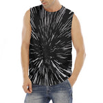 Black And White Lightspeed Print Men's Fitness Tank Top
