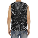 Black And White Lightspeed Print Men's Fitness Tank Top