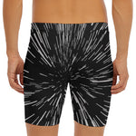 Black And White Lightspeed Print Men's Long Boxer Briefs
