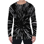 Black And White Lightspeed Print Men's Long Sleeve T-Shirt