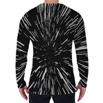 Black And White Lightspeed Print Men's Long Sleeve T-Shirt