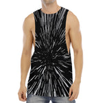 Black And White Lightspeed Print Men's Muscle Tank Top