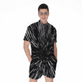 Black And White Lightspeed Print Men's Romper