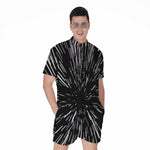 Black And White Lightspeed Print Men's Rompers