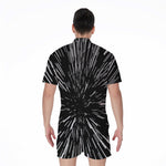 Black And White Lightspeed Print Men's Rompers