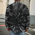 Black And White Lightspeed Print Men's Shirt Jacket